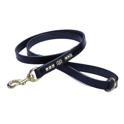 Ancol Leather DLX Bull Terrier Lead Staffs Knot Black 60cm RRP £17.99 CLEARANCE XL £12.99